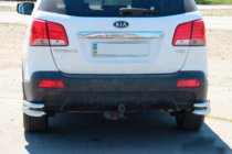Kia Sorento II XM 2009–2014 Zadné dvojité rohové ochranné rámy AK003-dvojitý (nerez) fotografia 6