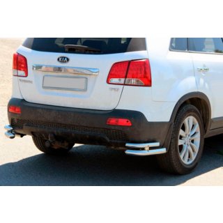 Zadné dvojité rohové ochranné rámy AK003-dvojitý (nerez) Kia Sorento II XM 2009–2014 fotografia 1