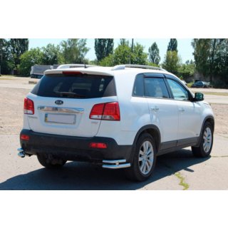 Zadné dvojité rohové ochranné rámy AK003-dvojitý (nerez) Kia Sorento II XM 2009–2014 fotografia 4