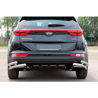 Zadné dvojité rohové chrániče AK003-dvojitý (nerez) Kia Sportage 2015–2021 fotografia 1