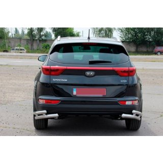Zadné dvojité rohové chrániče AK003-dvojitý (nerez) Kia Sportage 2015–2021 fotografia 3