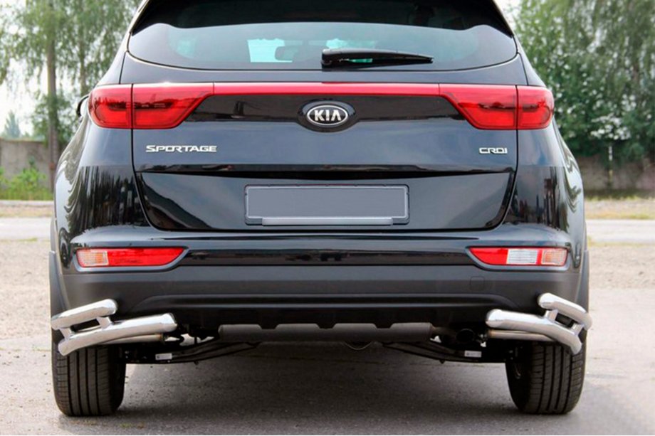 Kia Sportage 2015–2021 Zadné dvojité rohové chrániče AK003-dvojitý (nerez) Image