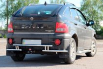 SsangYong Action 2005–2018 Zadný ochranný rám AK005-2 (nerezová oceľ) fotografia 3