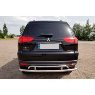 Zadný ochranný rám AK002-2 (2 ks, nerez) Mitsubishi Pajero Sport 2008–2015 fotografia 4