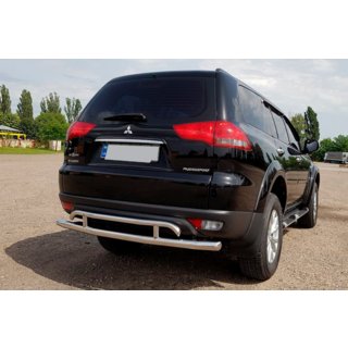 Zadný ochranný rám AK002-2 (2 ks, nerez) Mitsubishi Pajero Sport 2008–2015 fotografia 3