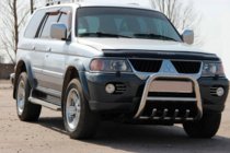 Mitsubishi Pajero Sport 1996–2007 Predný ochranný rám QT006 (nerez) fotografia 1