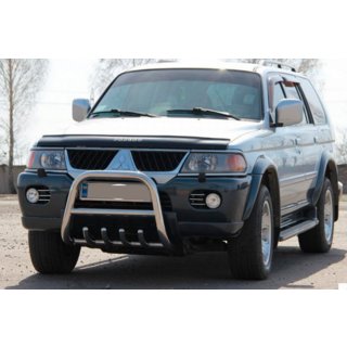 Predný ochranný rám QT006 (nerez) Mitsubishi Pajero Sport 1996–2007 fotografia 3