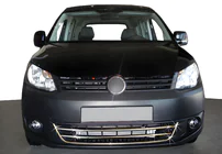 Volkswagen Caddy 2010–2015 Nástavce na predný nárazník Trend (3 diely, nerez) fotografia 1