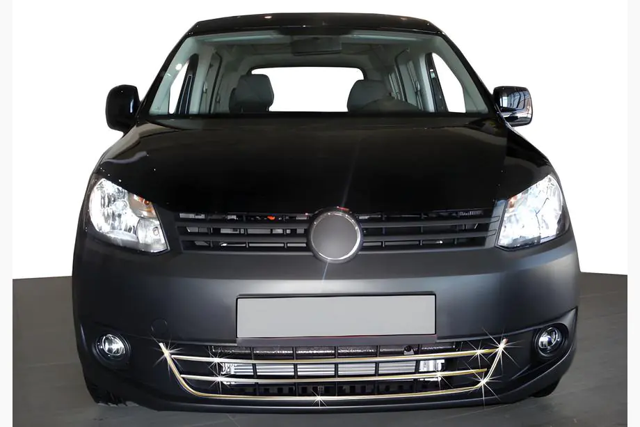 Volkswagen Caddy 2010–2015 Nástavce na predný nárazník Trend (3 diely, nerez) Image