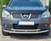 Nissan Qashqai 2007–2010 Predný dvojitý ochranný rám ST014 (nerez) fotografia 1