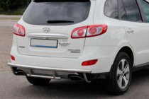 Hyundai Santa Fe 2 2006–2012 Zadný ochranný rám AK002-2 (nerez) fotografia 4