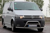 Volkswagen T5 2010–2015 Predný ochranný rám WT007ST (nerez) fotografia 3