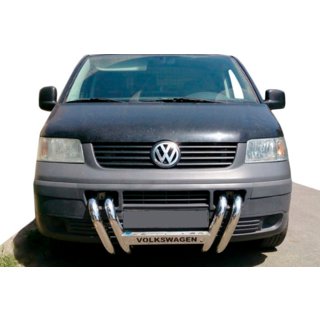 Predný ochranný rám (bullbar) ST006-04 "Nostrils" (nerez) Volkswagen T5 Transporter 2003–2010 fotografia 1