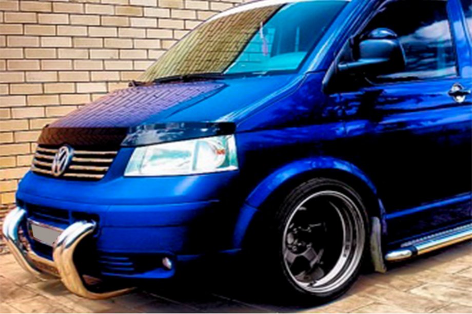 Volkswagen T5 Transporter 2003–2010 Predný ochranný rám (bullbar) ST006-04 "Nostrils" (nerez) Fotografia 5