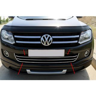 Nerezové lišty na predný nárazník – „úsmev“ (3 ks) Volkswagen Amarok 2010–2022 fotografia 1
