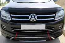 Volkswagen Amarok 2010–2022 Ochranné lišty na predný nárazník (2 ks, nerez) fotografia 1