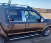 Volkswagen Amarok 2010–2022 Ozdobné lišty okien (4 pásy, nerez) Carmos - turecká oceľ fotografia 3