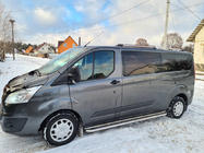 Ford Custom 2013–2022 Chrómové strešné lyžiny Krátka, plastové pätky fotografia 3
