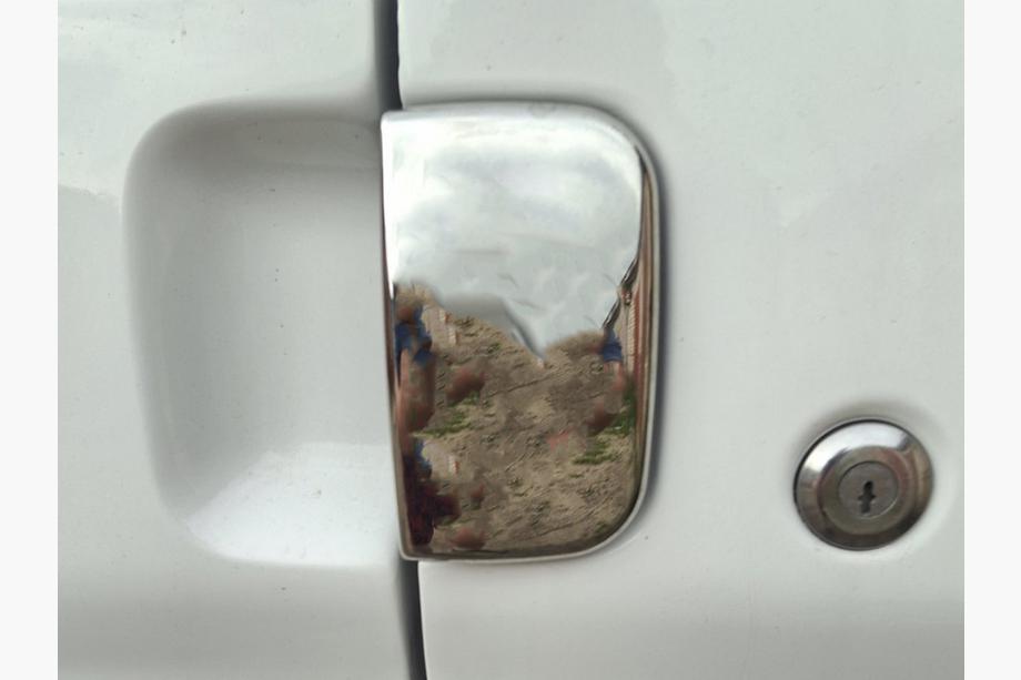 Peugeot Partner 1996–2008 Nerezové kryty kľučiek dverí Dve predné, dve posuvné, zadné krídlové Fotografia 5