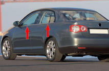 Volkswagen Jetta 2006–2011 Vonkajšie nerezové lišty okien (4 ks) fotografia 1