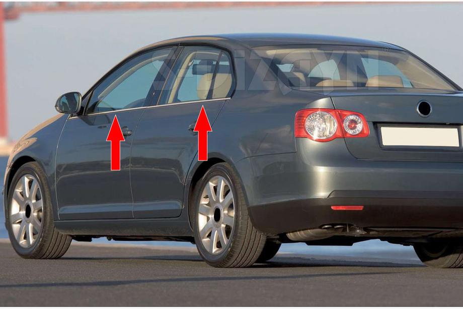 Volkswagen Jetta 2006–2011 Vonkajšie nerezové lišty okien (4 ks) Image