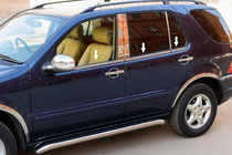 Mercedes ML W163 1997–2005 Vonkajšie okenné lišty (6 ks, nerez) Carmos - turecká oceľ fotografia 1