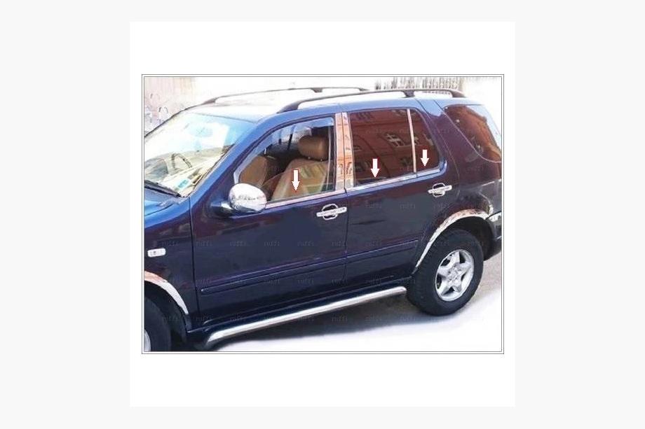 Mercedes ML W163 1997–2005 Vonkajšie okenné lišty (6 ks, nerez) OmsaLine – talianska nehrdzavejúca oceľ Fotografia 5
