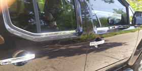 Nissan Navara 2006–2015 Vonkajšie okenné lišty (4 ks, nerez) Carmos - turecká oceľ fotografia 5