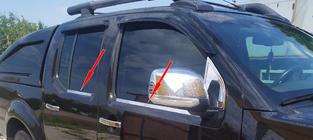 Nissan Navara 2006–2015 Vonkajšie okenné lišty (4 ks, nerez) Carmos - turecká oceľ fotografia 4