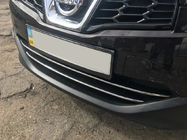 Nissan Qashqai 2010–2014 Lišty na spodnú mriežku (2 ks, nerez) fotografia 6