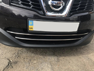 Nissan Qashqai 2010–2014 Lišty na spodnú mriežku (2 ks, nerez) fotografia 1