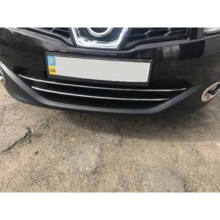 Lišty na spodnú mriežku (2 ks, nerez) Nissan Qashqai 2010–2014 fotografia 4