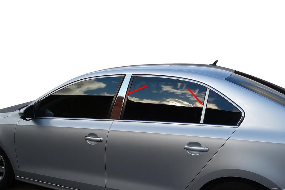 Volkswagen Jetta 2011–2018 Lišta stĺpikov dverí (nerez) Image