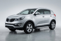 Kia Sportage 2010–2015 Bočné nášľapy Allmond Grey (2 ks, hliník) fotografia 1