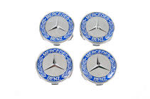 Mercedes-Benz Stredové krytky kolies 71/75 mm bez krúžku (4 ks, modré V2) fotografia 3