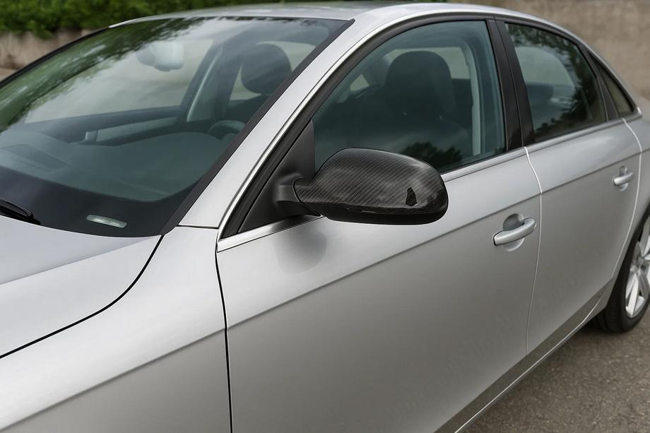 Audi A4 B8 2007–2015 Karbónové kryty zrkadiel 2010-2015 (2 ks, pravý karbón) Image
