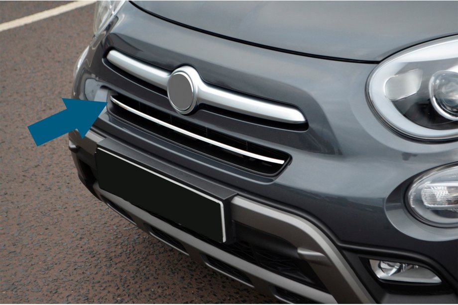 Fiat 500X 2014–2024 Nerezová lišta na predný nárazník Image
