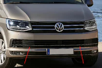 Volkswagen T6 2015–2024 Kryty mriežky nárazníka 2015-2019 (3 ks, karbón) fotografia 1