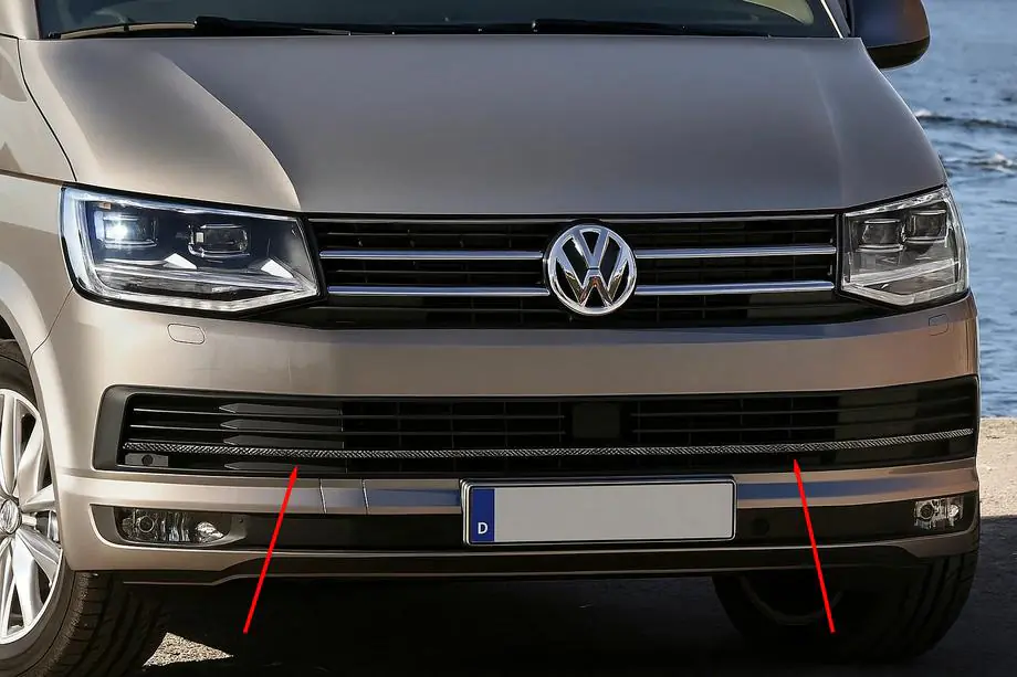 Volkswagen T6 2015–2024 Kryty mriežky nárazníka 2015-2019 (3 ks, karbón) Image
