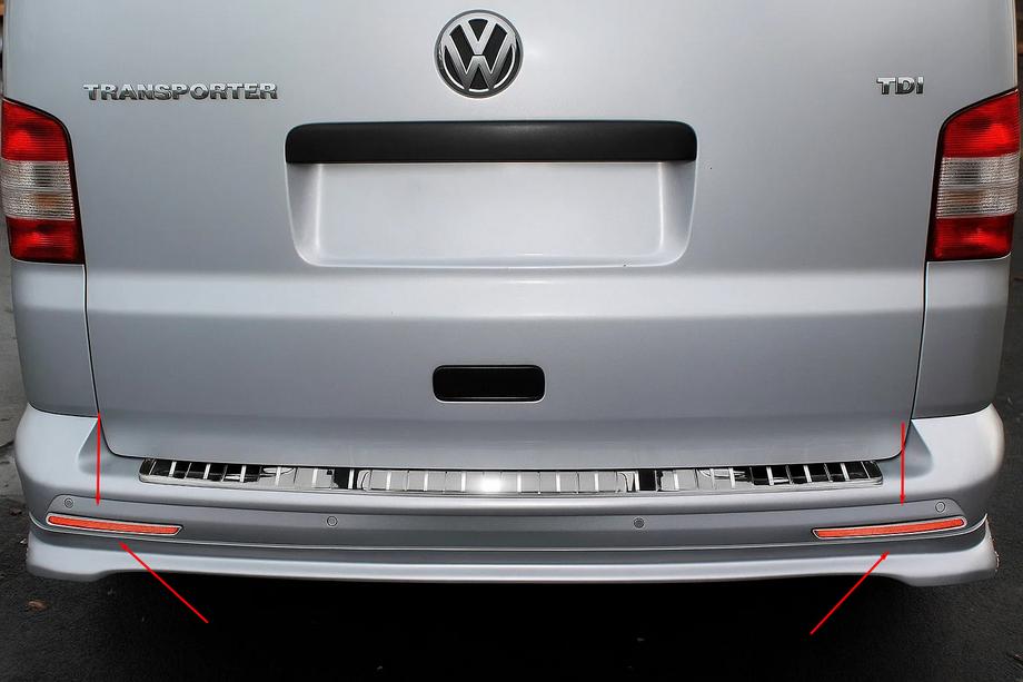 Volkswagen T6 2015–2024 Kryty zadných odraziek (2 ks, nerez) Image