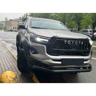 Predný dvojitý ochranný rám Vegas (2015-2020, čierny, 76 mm) Toyota Hilux 2015– fotografia 1