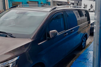 Mercedes Viano 2004–2014 Chrómové strešné lyžiny CAN, originálny dizajn (kovové nohy) Stredný rázvor (Long) fotografia 8