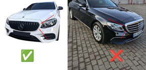 Mercedes Trieda E W213 2016–2023 Predná maska Diamond Black (pre Avantgarde/AMG-Line/E43 AMG/E53 AMG 2016-2020) fotografia 5