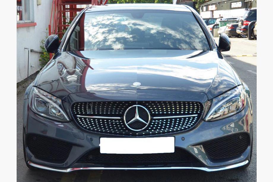 Mercedes C-class W205 2014–2021 Predná maska Diamond Silver (pre Avantgarde/AMG-Line/C43 AMG) 2018+, bez kamery Fotografia 20