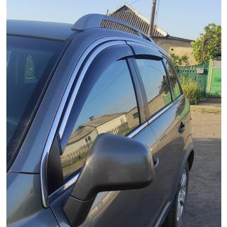 Okenné deflektory s chrómovou lištou (4 ks, Niken) Chevrolet Captiva 2006–2019 fotografia 4