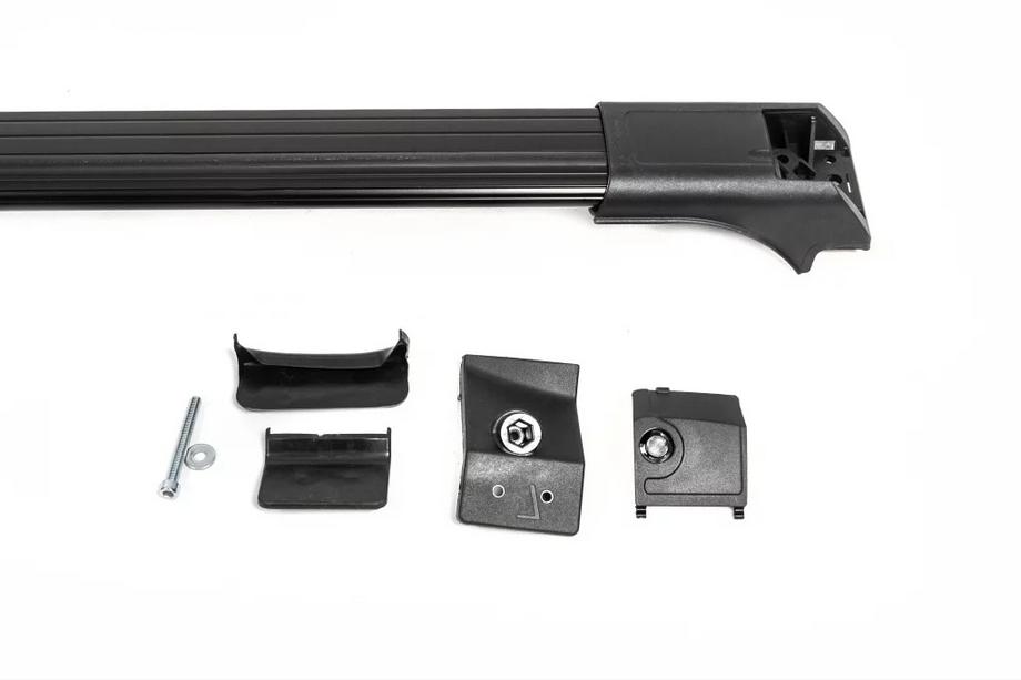 Mercedes GL class X164 2006–2012 Priečne nosníky na strešné lyžiny bez kľúča Flybar V1 (2 ks) do 140 cm, čierna Fotografia 9
