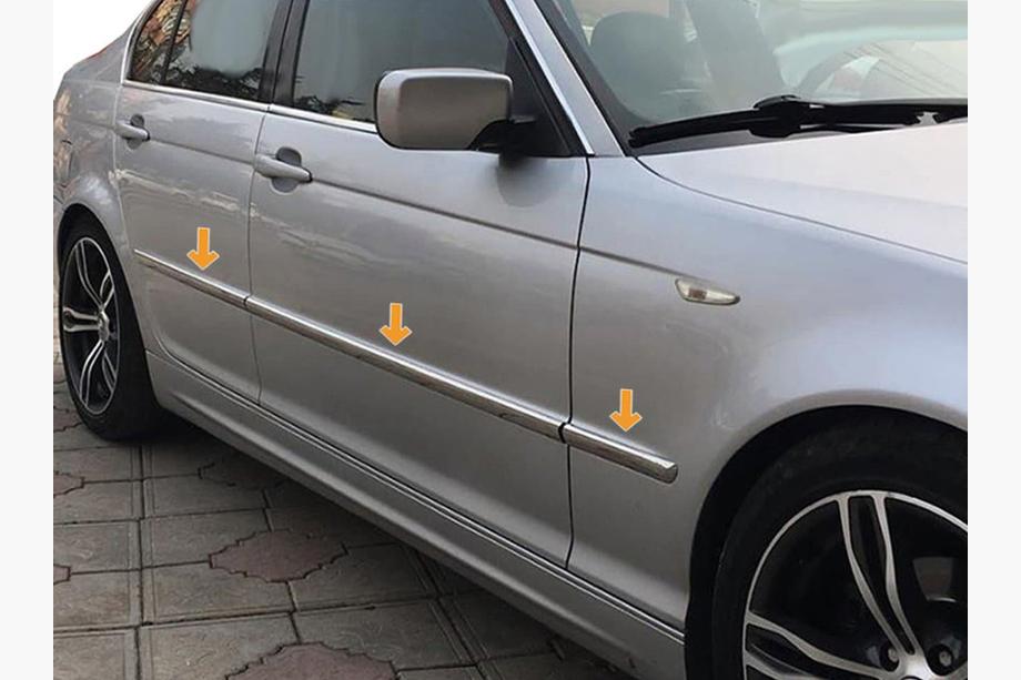 BMW 3 E46 1998–2006 Chrómová lišta na dverový molding (nerez) Image