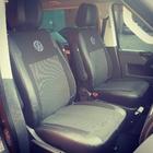 Volkswagen T5 Caravelle 2004–2010 Autopoťahy na sedadlá (ekokoža a látka, Premium) Kompletný interiér + predné sedadlá (1+1) fotografia 7