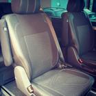 Volkswagen T5 Caravelle 2004–2010 Autopoťahy na sedadlá (ekokoža a látka, Premium) Kompletný interiér + predné sedadlá (1+1) fotografia 6