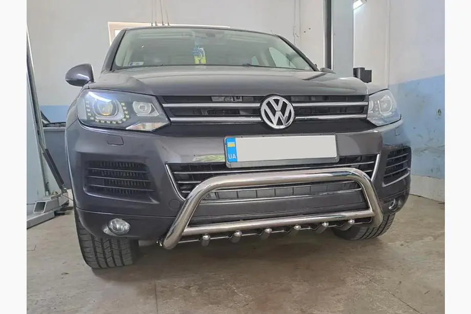 Volkswagen Touareg 2010–2018 Predný ochranný rám WT003 (nerez) Image